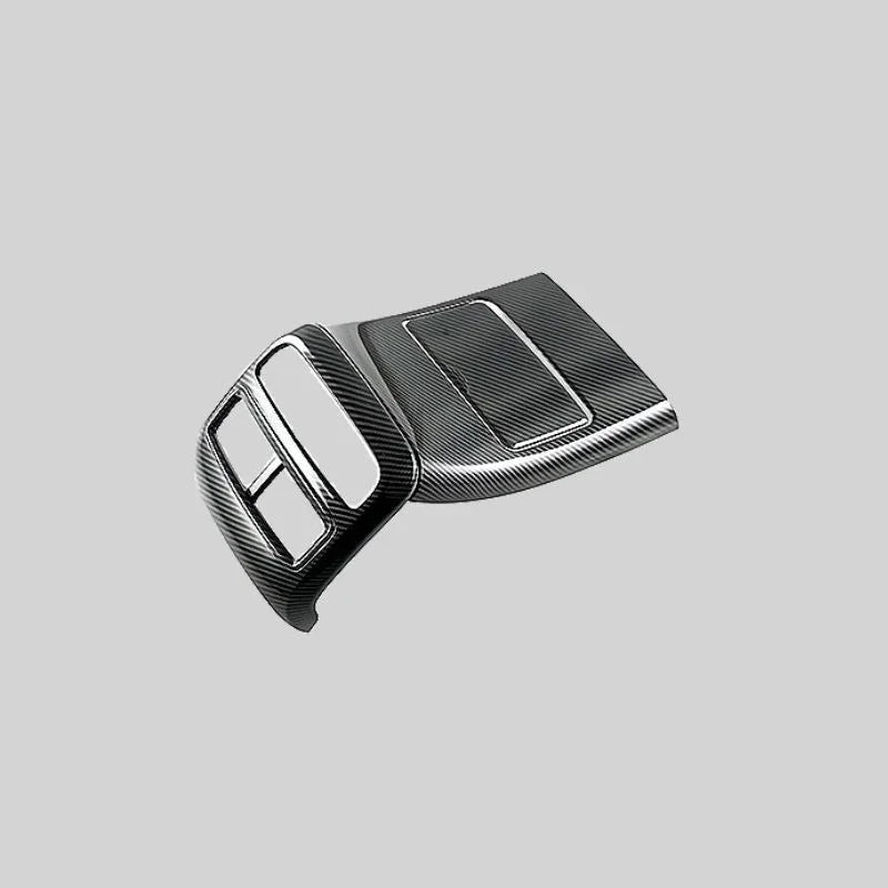 Grey carbon fiber texture center console trim panel for BYD car interior
