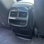 Professional black carbon fiber texture center console rear air vent cover for BYD car interior