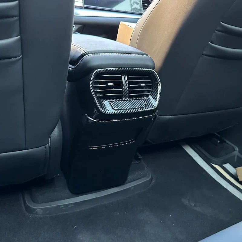 Carbon fiber pattern rear center console air vent vent cover for BYD vehicle interior