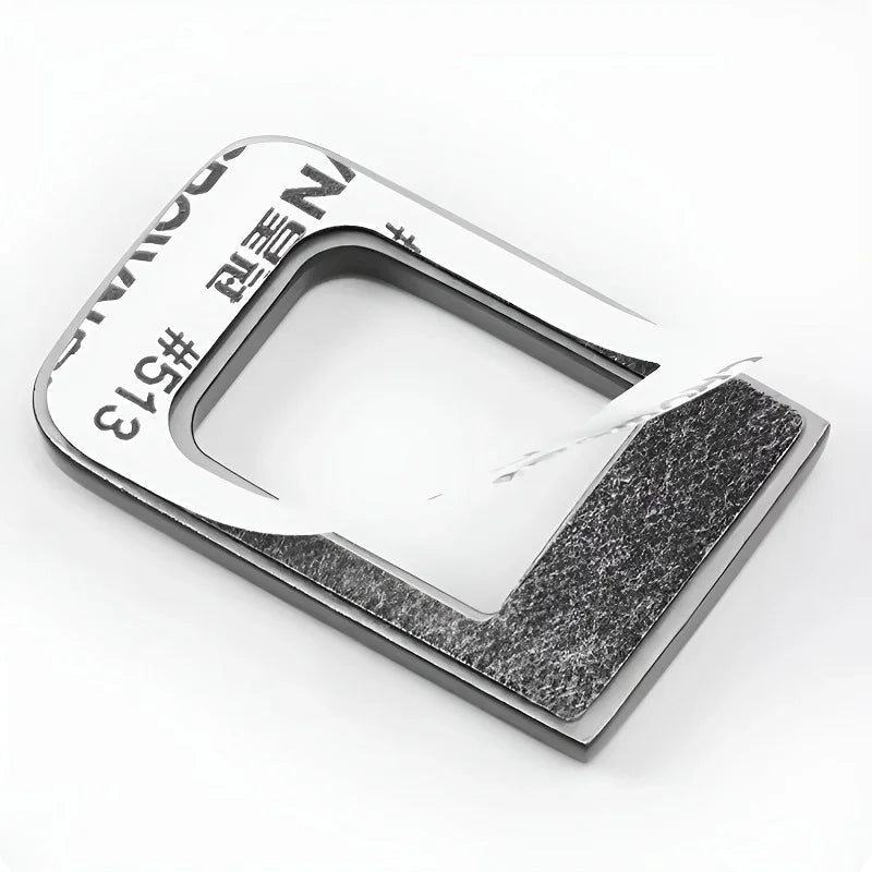 Premium silver metallic door handle trim with a textured carbon fiber finish for BYD models.