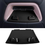 Black silicone car seat organizer with cute pink cat-shaped cable holders.