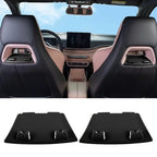 Black leather seat back protector with cute cat-shaped clips for BYD interior protection.