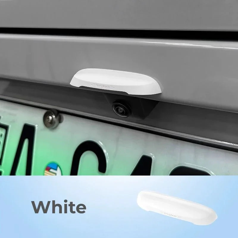 White waterproof rear backup camera housing for BYD vehicle protection.