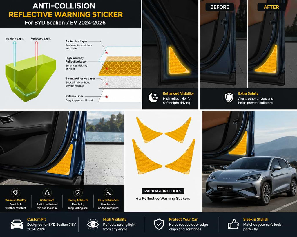Reflective warning stickers for BYD Sealion 7