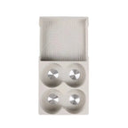 Cream beige TPE center console tray with anti-slip texture and four custom-fit cup holders.