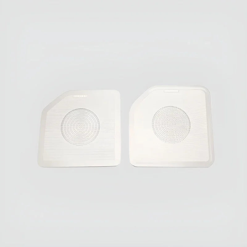 Pair of premium white TPE waterproof floor mats with anti-slip textured patterns.