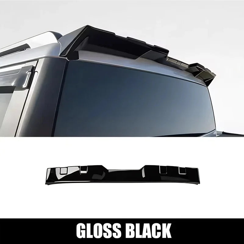 Gloss black rear roof spoiler for BYD, made of durable high-gloss material.
