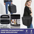Black waterproof fabric insulated cooler bag with handheld and shoulder strap carrying options.