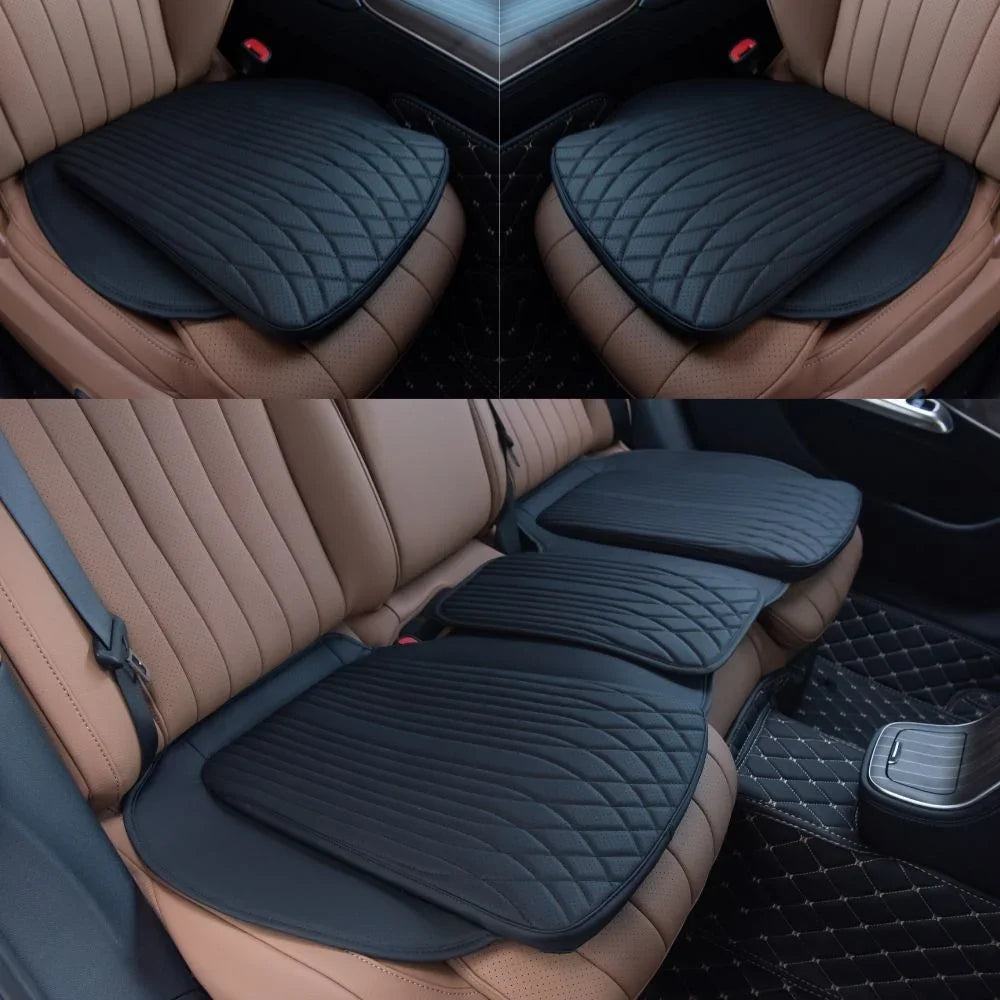 Black quilted leather car seat covers for BYD, providing premium protection and comfort.