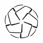 Black patterned circular graphic design element.