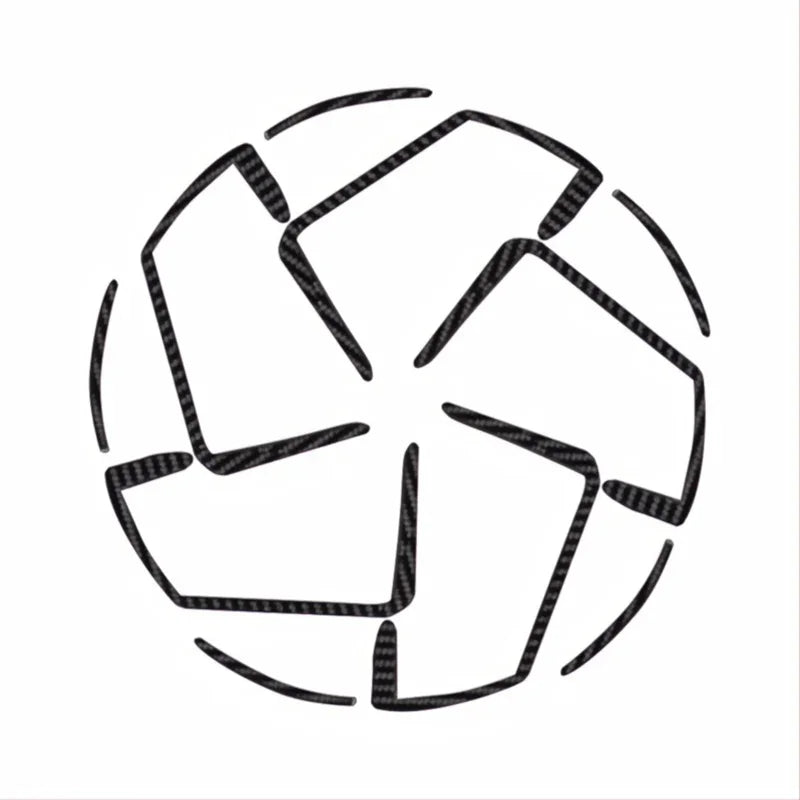 Black patterned circular graphic design element.