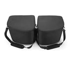 Pair of premium black synthetic leather trunk organizer bags with adjustable shoulder straps.