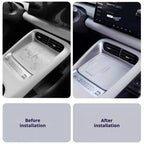 Before and after comparison of BYD Sealion 6 wireless charger mat installation