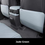Jade Green premium leather rear seat back protectors for BYD car interior.