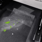 Black mesh protective floor mat for BYD, featuring breathable material for airflow.