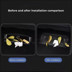 Before and after comparison of a black carbon fiber texture waterproof trunk tray liner.
