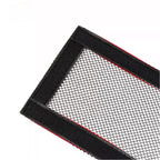 Black mesh organizer net with durable fabric borders for car interior storage.