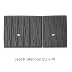 Black textured TPE car seat protection mats with anti-slip grooves for durable coverage.
