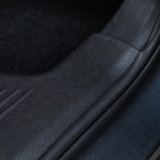 Black textured heavy-duty rubber trunk mat for car protection
