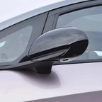 Glossy black carbon fiber style side mirror cover for BYD car