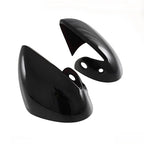 Pair of glossy black ABS plastic side mirror covers for BYD automotive accessories.