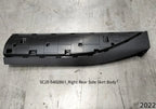 Matte black durable plastic right rear side skirt body component for BYD vehicle protection.