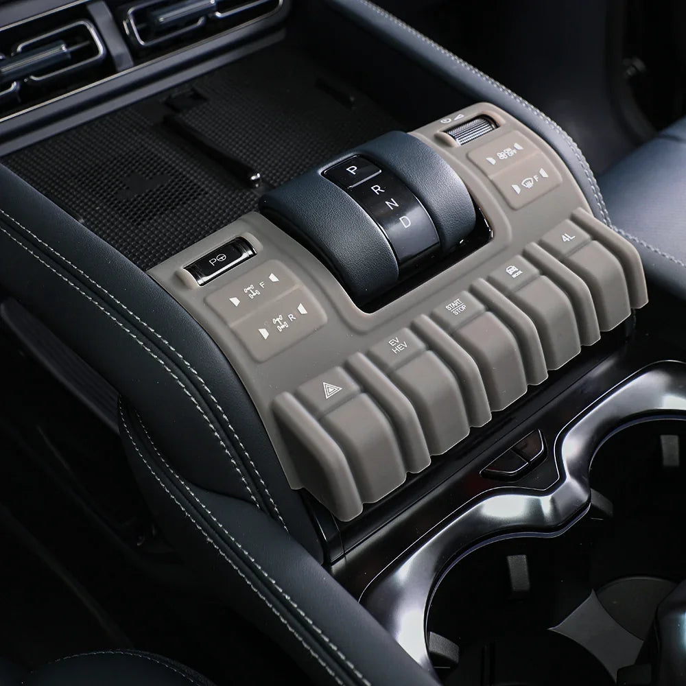 Grey silicone center console gear shift cover for BYD car interior