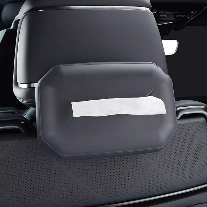 Premium black PU leather headrest cover for BYD car interior protection.