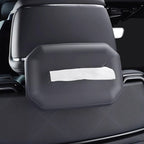 Premium black PU leather headrest cover for BYD car interior protection.