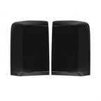 Pair of premium glossy black textured car door sill protector covers.