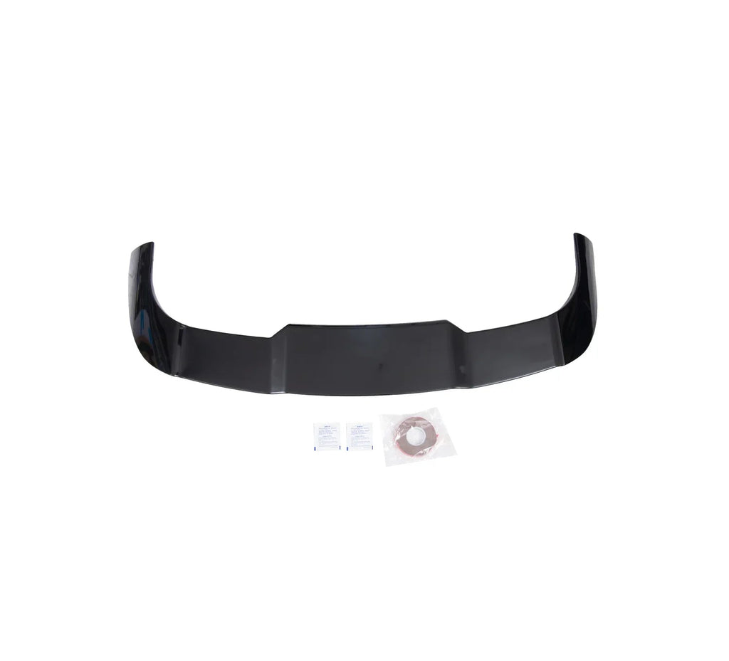 Glossy black automotive rear spoiler with installation hardware kit