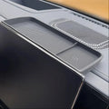 Gray silicone car center console organizer tray with non-slip textured surface.