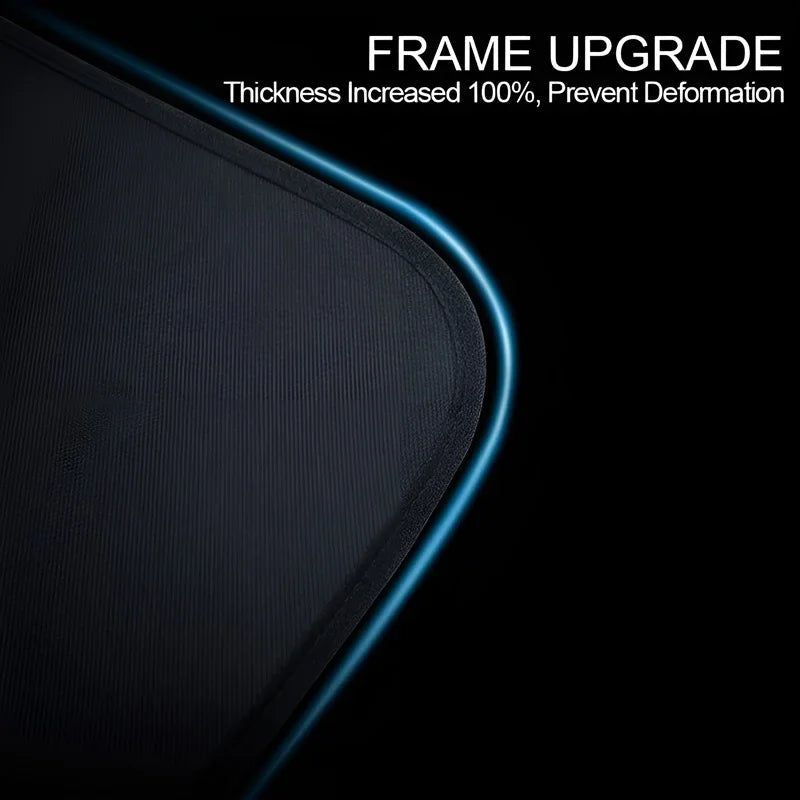 Reinforced black textured car floor mat with upgraded thick frame for durability.