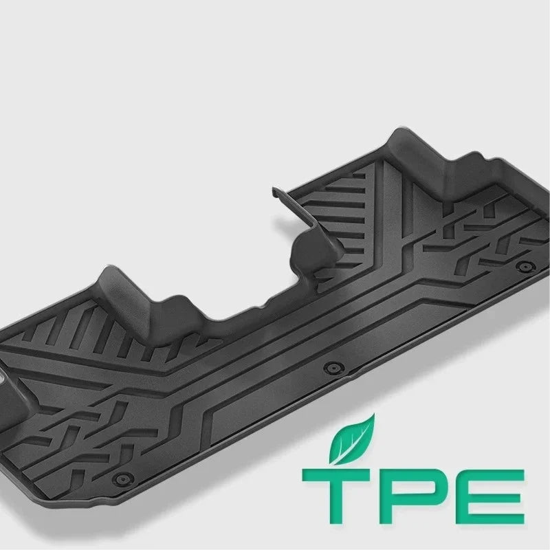 Black TPE custom-fit floor mat with durable textured pattern for BYD vehicle protection.