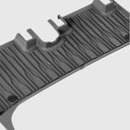 Grey textured TPE waterproof car trunk mat with anti-slip ridges for BYD models.