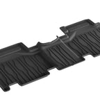Black heavy-duty TPE rubber floor mats with a textured anti-slip design for car protection.