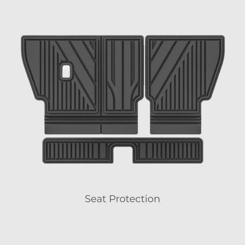 Professional grey textured TPE car floor mats for complete interior seat and footwell protection