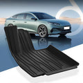 Black heavy-duty TPE waterproof car floor mat with raised edges for BYD vehicle protection.