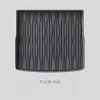 Black textured TPE trunk mat with anti-slip grooves for BYD vehicle protection.