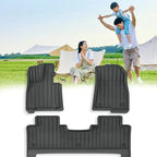 Set of durable black TPE all-weather car floor mats for BYD protection.