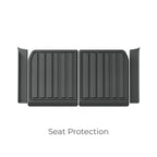 Black textured rubber seat protection covers for durable car interior wear protection.