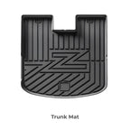 Black heavy-duty TPE trunk mat with a durable anti-slip textured pattern for car protection.