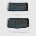 Black textured TPE frunk mat and trunk inner storage mat for BYD car protection.