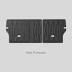 Professional black rubber seat protection mats with deep grooves for BYD car interiors.