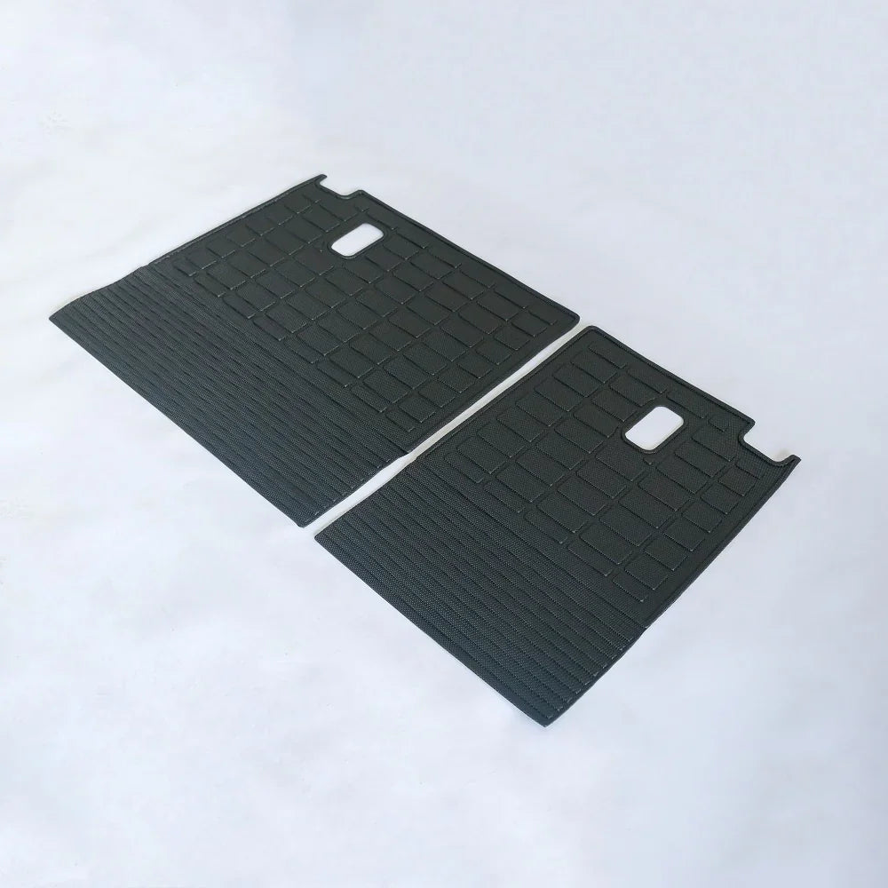 Black heavy-duty TPE waterproof car floor mats with anti-slip textured surface.