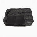 Black mesh durable car organizer bag with multiple storage pockets and compartments.