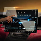 Transparent tempered glass screen protector for BYD car infotainment system, clear and durable.