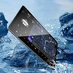 Waterproof black tempered glass screen protector for BYD car infotainment system.