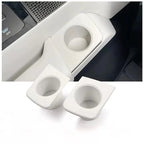 Cream white premium PU leather car cup holder inserts for BYD interior protection.