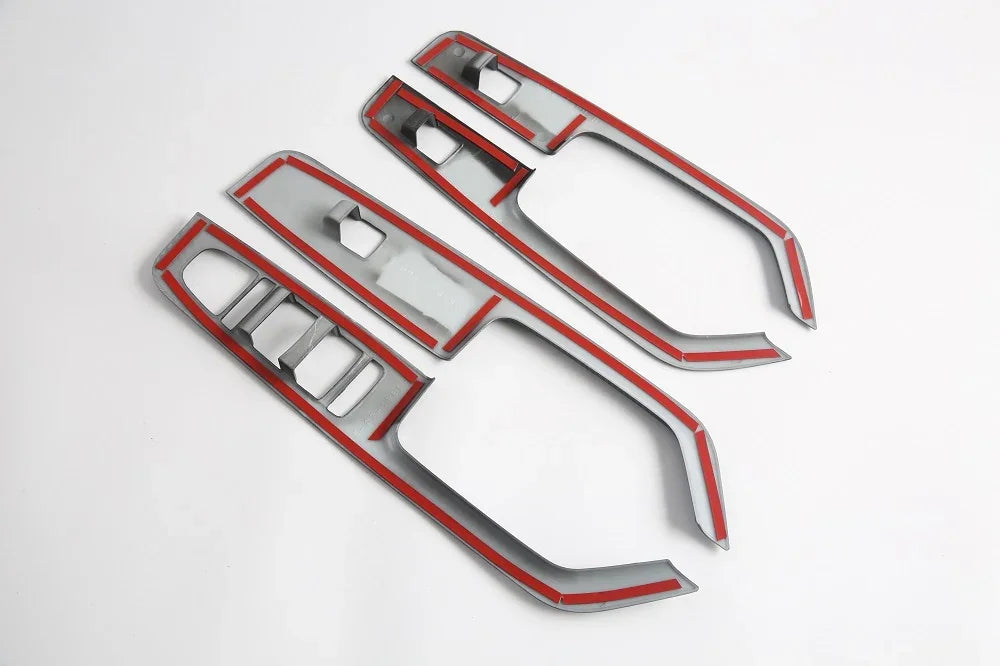 Silver chrome interior trim pieces with red accents for BYD car accessories